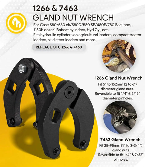 Three Pack Hydraulic Seal Installation Tools And Adjustable Gland Nut Wrenches Plus Small Universal Gland Wrench For Hydraulic Cylinders Piston Repair Seal Kit For Farm And Construction Workhorse Gear