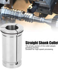 Straight Shank Collet C32 20 for CNC router and lathe tools, close-up showing chamfered inner hole design.