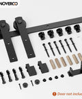 Heavy Duty Sliding Barn Door Hardware Kit With 72 Inch Rail System, Adjustable U Shape Floor Guide, Wall Mount Rail, Splicing Track