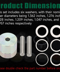 Heavy Duty Coin Ring Puncher Spacer Set Includes Six Precision Gauge Washers for size dimensions shown in image.