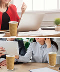No Sleeve Needed 12 Oz Ripple Wall Corrugated Insulated Paper Cups With Anti Scald Grip For Hot Or Cold Drinks Great For Office Cafe Party Or Travel 120 Pack in office setting