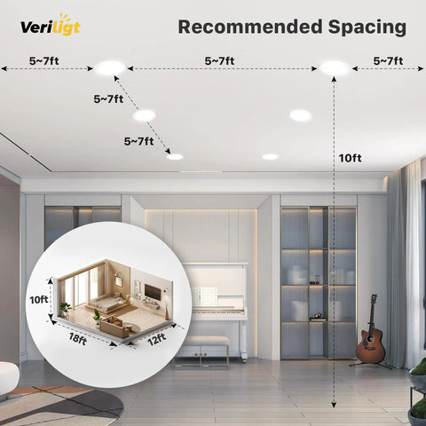 12 Pack Slim Six Inch LED Recessed Lights, Hella Bright Low Profile Wafer Ceiling Downlights With Junction Box, Five CCT Choices And Fully Adjustable For Living Or Bath, Solid Snap Into Place Design