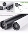Adjustable Height Table Legs Black And White Metal Frame for Dining Tables with non-slip bases and fixed base plates