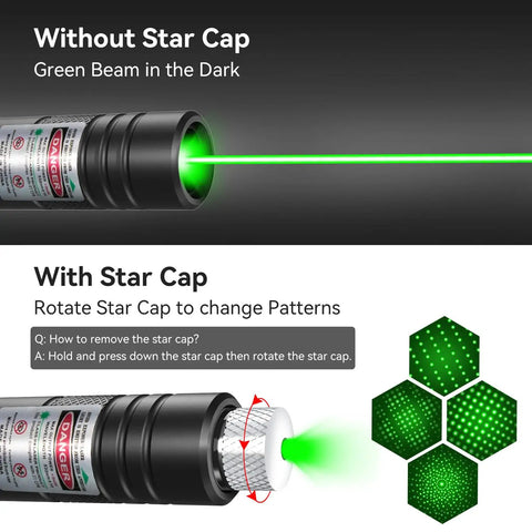 Rechargeable Green Laser Pointer High Power Beast Long Range Beam For TV LED LCD Screens Presentations Office And Outdoors