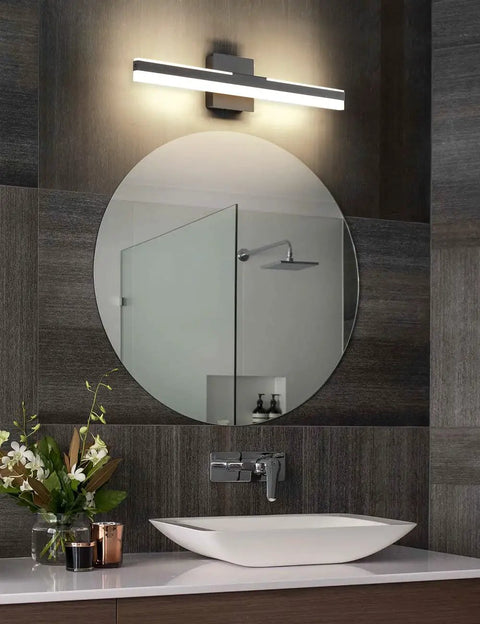 Black LED Vanity Light Over Mirror Wall Mount 15.7 Inch Dope Sleek Adjustable Modern Fixture For Bathroom 14W 3000K