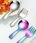 Two Piece Portable Camping Cutlery Set With Stainless Steel Spoon And Fork for Outdoor Hiking and Cooking on the Go