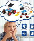 Child thinking about Totally Solar Powered STEM Car Kits For Kids 8 9 10 11 12 13 Kid Friendly Hands On Robotics And Coding Projects