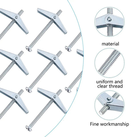 Self Drilling Drywall Anchors With Screws Kit 40Pcs No Pre Drill Tap In Toggle Anchors For DIY Projects Tool Free Quick Install