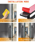 Installation instructions for Self Adhesive Cabinet Handles 2 Pack Aluminum Alloy Push Pull Handles For Kitchen Cabinets Drawers Windows Sliding Doors And Closets Easy No Drill Installation Black 5.83 Inch Durable Strong Easy Grip.