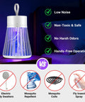 Portable Mosquito Zapper For Indoor And Outdoor Use USB Rechargeable Electric Fly Swatter With Safe Grid And Purple LED