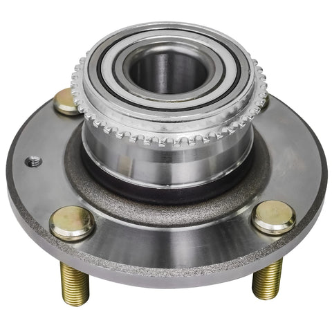 Rear Wheel Bearing Hub Assembly For 2002 2003 2004 2005 2006 Mitsubishi Lancer Two Piece Hub And Bearing Set With Four Bolt Pattern ABS Tone Ring Rust Resistant Wheel Studs Plug And Play Replacement