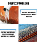 Pro Grade Foam Pipe Insulation Wrap Kit 1/4 To 2 Inch Diameter Waterproof Closed Cell Foam For Copper Pipes Antifreeze Insulation Easy Install Hot Cold Water Shield Durable shown preventing frozen and condensation issues in pipes.