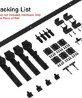 Double Bifold Sliding Barn Door Hardware Kit For Closet Doors, 48 Inch, Top Mount Track System With 51 Inch Track components