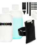 All In One Urine Test Practice Kit With Ten Temperature Strips Two Slick Hdpe Bottles A Grippy Hidden Strap Foldable Funnel And Solid Sample Bags For No Sweat Testing Right At Home. Includes bottles and strap.
