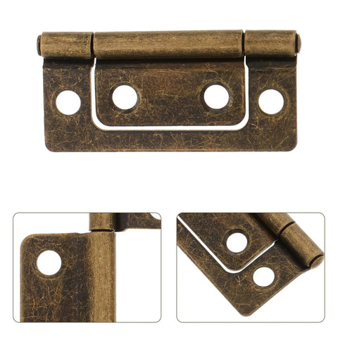 Heavy Duty Iron RV Cabinet Door Hinges Five Pack With Quiet Operation And Vintage Bronze Finish Sturdy Replacement Hinges For Travel Trailer Interior And Furniture Cabinets Smooth Silent Close In Tight Spaces bronze hinge close-up