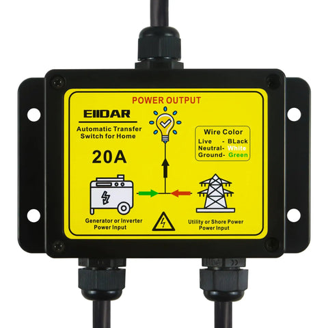 Automatic Transfer Switch For Home Generator 120V 20 Amp ATS With Rapid Less Than 30ms Switching Dual Power Source