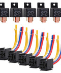 Five Pack 12V 80A Heavy Duty SPDT Car Relays With Harness Socket Kit Five Pin Normally Open On Off Automotive Relay JD29121Z12VDC