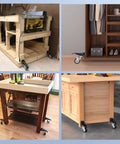 Heavy Duty Retractable Workbench Caster Wheel Set Solid Steel Frame With Durable Polyurethane Rollers used on various workbenches and storage units.