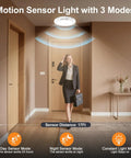 Rechargeable Ceiling Light With Motion Sensor No Wires Needed Battery Operated LED Closet Light With Remote And Timer installed in hallway