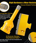 Get Your Renovation Done Right With This Badass 14 Pc Diamond Tile Hole Saw Kit Including Sizes From 6 Mm To 100 Mm Plus Chamfer Bits And Heavy Duty Diamond Blade For Smooth Drilling In Marble Ceramic And Porcelain Tile No Sweat Guaranteed. Yellow 8mm diamond drill bit with cooling wax filling and U-groove design for effective chip removal.