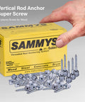 Easy Install Vertical Threaded Rod Anchor For Wood And Steel With Zinc Finish No Drill Required Three Eighths Inch Screw Diameter Two Inch Length Ideal For Builders And Diy Pros Quick And Easy Install Durable Zinc Plated Steel 25 Pack shown with packaging and screws displayed.