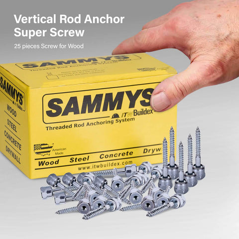 Woodworking Vertical Threaded Rod Anchor For Wood Easy To Install No Pre Drilling Needed Three Eighths Inch Screw Diameter