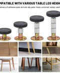 Adjustable Furniture Feet Set Of 12 for Leveling Beds Tables Cabinets Sofas with Threaded Posts, shown with table legs