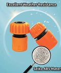 Garden Hose Quick Connect Fittings 1/2 Inch And 3/4 Inch Quick Release Connector Kit With Universal Tap Adapter, orange ABS material