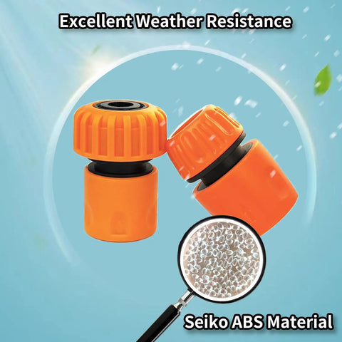 Garden Hose Quick Connect Fittings 1/2 Inch And 3/4 Inch Quick Release Connector Kit With Universal Tap Adapter, orange ABS material