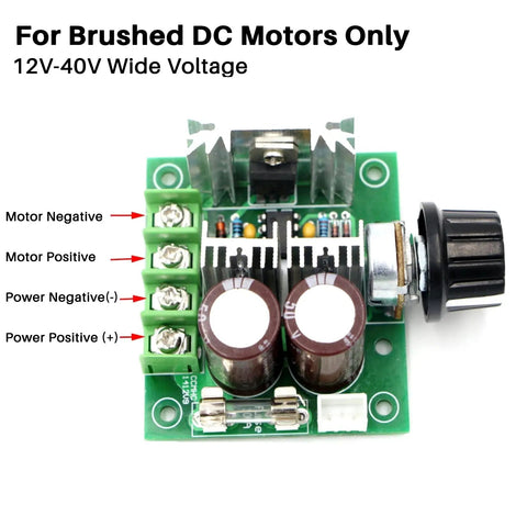 Beefy PWM DC Brushed Motor Speed Controller For 12V To 40V Systems With 8A Rated And 10A Peak, 400W Capacity, top view