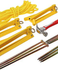 C-100 Aircraft Anchoring System 14-Piece Kit for Pilots Delivers 1200-Pound Hold Per Claw, includes anchors, spikes, hammer, rope