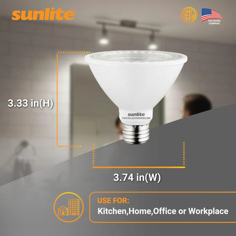 LED PAR30 Short Neck Flood Light Bulb 9W 75W Equivalent 850 Lumens Dimmable ETL Listed Medium E26 Base Soft White 2700K