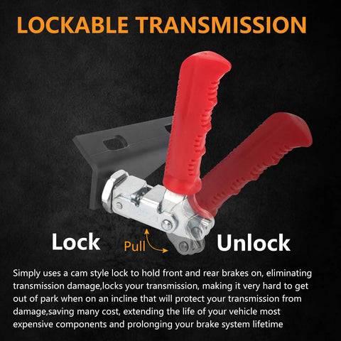 RZR Parking Brake Kit With Power Steering Upgrade And Lockable Brake Assist showing locking mechanism detail.