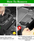 Comparison of removing methods for Center Console Organizer For Jeep Wrangler JL JLU 2024 2025 2026 And Gladiator JT 4 Piece Kit