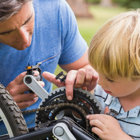 Installing Three Pack 50 2 Double Strand Roller Chain Master Links on go-kart, carbon steel, easy maintenance for kids' go-kart chains.