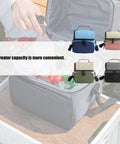 Spill Proof Insulated Cooler Backpack With Hella Tough Oxford Fabric And Multiple Compartments Keeps Your Grub Ice Cold During Beach And Camping Adventures with multiple color options and visible drinks inside.
