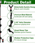 Heavy Duty 18 Inch Screw In Ground Anchors 4 Pack With Spiral Auger Stakes Product Detail Features