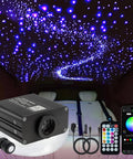 Starlight Headliner Kit Twinkle RGBW Fiber Optic Star Ceiling Lights installed in car with remote and music app control
