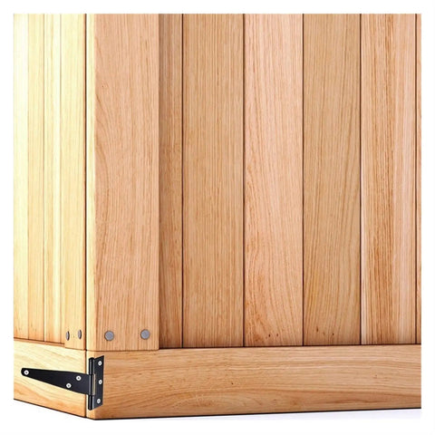 Heavy Duty T Hinges 6 Piece Set 4 Inch Solid Iron Barn Gate Hardware depicted on rustic wooden gate.