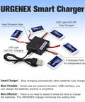 5 Pack 3.7V 380mAh Drone Batteries 25C 1S LiPo With 5In1 Charger Power Up Your SYMA Q11 AT-96 TR-C385 TR-P51 TR-F22 H99W