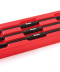 3-Piece Non-Marring Pry Bar Set With Double-Ended Nylon Tools, 7.25-Inch Pry Bars For Tight Spaces And Quick Access in red tray