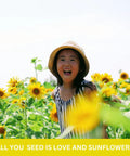 Child in sunflower field for Sunflower Garden Kit for Kids and Families Grow Your Own Sunflowers From Seeds With Greenhouse Domes And Grow Rings