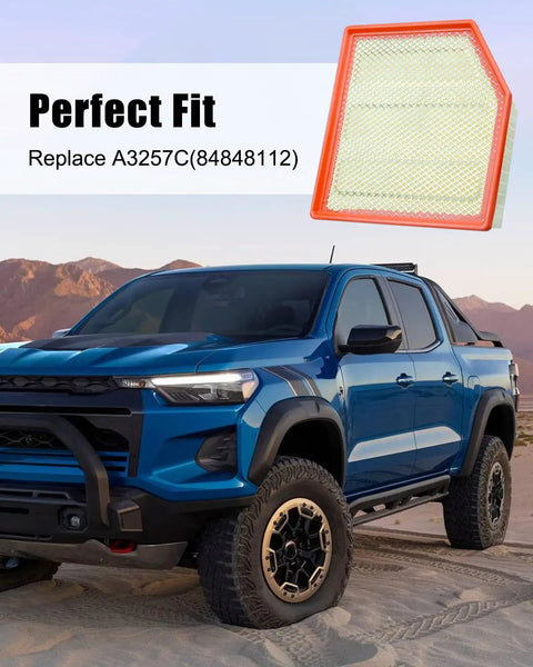 Premium Engine Air Filter Compatible With Chevy Colorado Trail Lt Z71 Zr2 And Gmc Canyon At4 At4X Denali 2023-2024 close up view