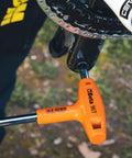 Set Of 5 Metric 2.5mm To 6mm T Handle Hex Keys Allen Wrenches for Tight Spaces and High Torque shown in use on a bike