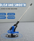 Powerful 1680W Electric Concrete Polishing Machine With Extension Rod and 90 Degree Trowel Head, three handle design, blue