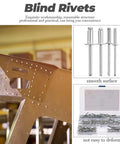 All Purpose Aluminum Blind Rivet Kit 140 Pcs Flange Pop Rivets Set For DIY Repairs And Industrial Projects, smooth surface image