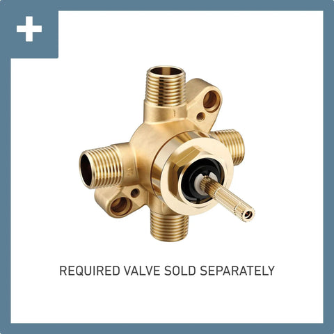 Gibson 1-Handle M-Core Transfer Valve Trim Kit Chrome Valve Required For Two Or Three Shower Heads Ideal Upgrade brass valve