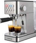 This Twenty Bar Espresso Maker Delivers Rich Bold Flavor With An Integrated Milk Frother And Roomy Removable Tank For Serving Silky Lattes And Americanos Through The Day In Premium Stainless Steel Housing.