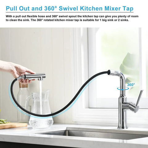Bar Sink Faucet With Pull Down Sprayer And Magnetic Docking, RV Ready Mini Kitchen Faucet Chrome Finish, in use at sink