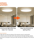 Remote Control Flush Mount LED Ceiling Light 18 Inch Round Fixture With Dimmable Color Changing Memory Function in bedroom.